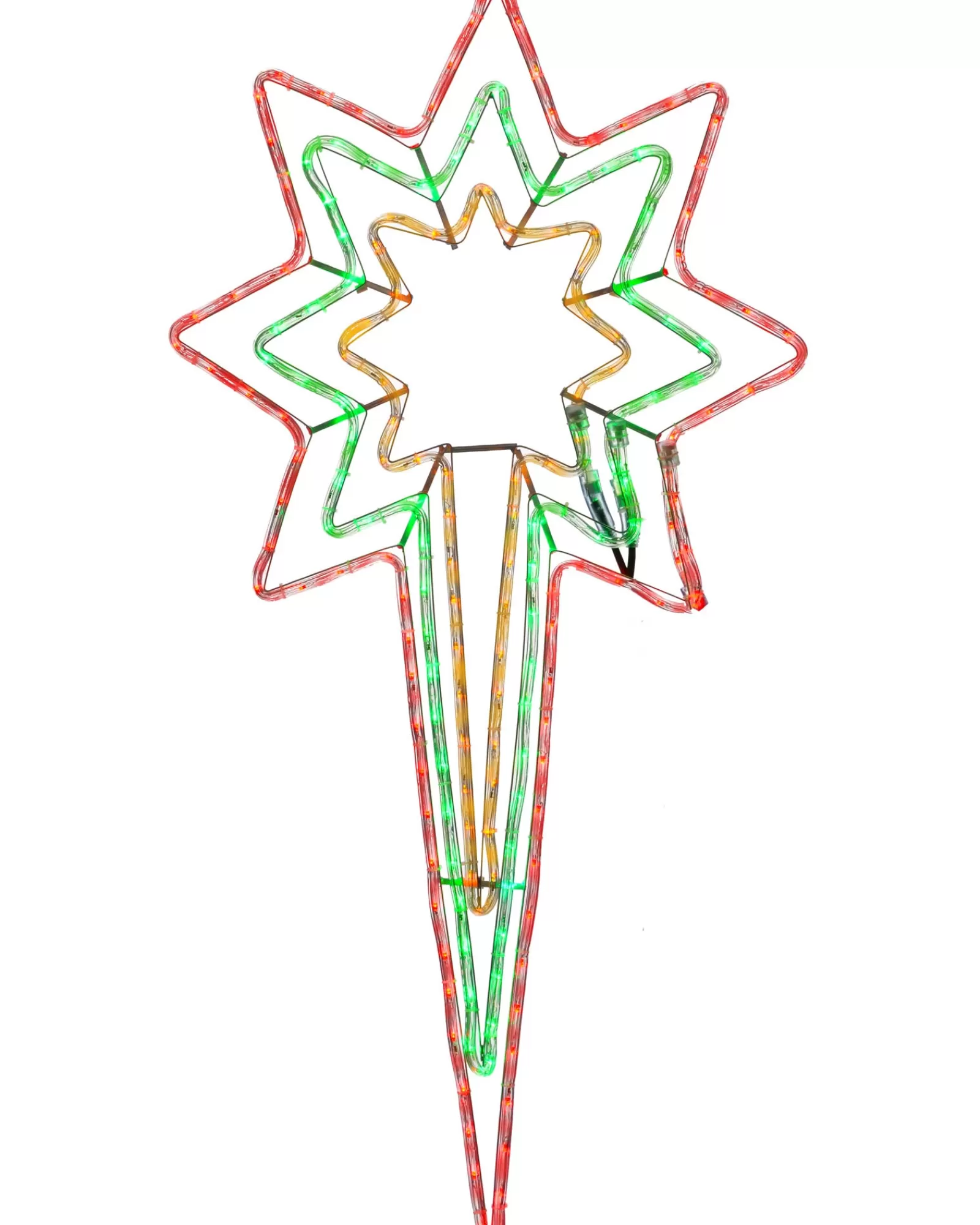 WeRChristmas Festive Star, Snowflake & Sign Lights^Animated North Star LED Rope Light Silhouette, 116 Cm