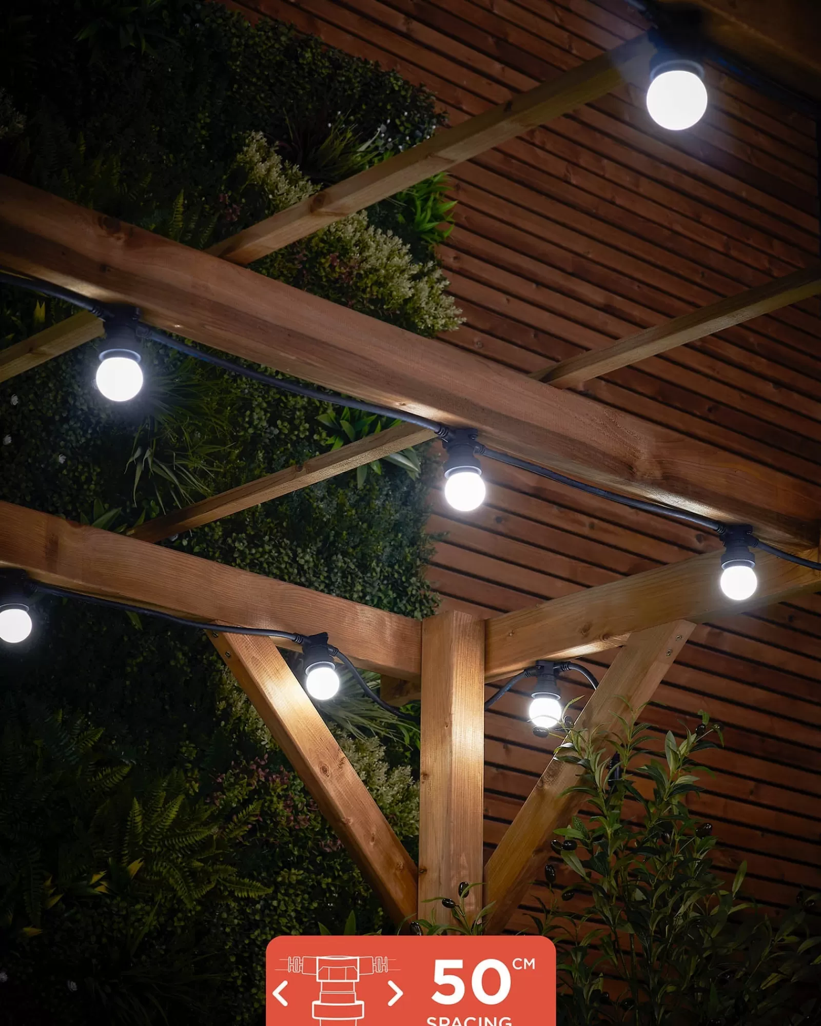 WeRChristmas Link Festoon | Festoon Lights^LINK FESTOON E27 Belt, Connectable, 10 Sockets, 50 Cm Spacing