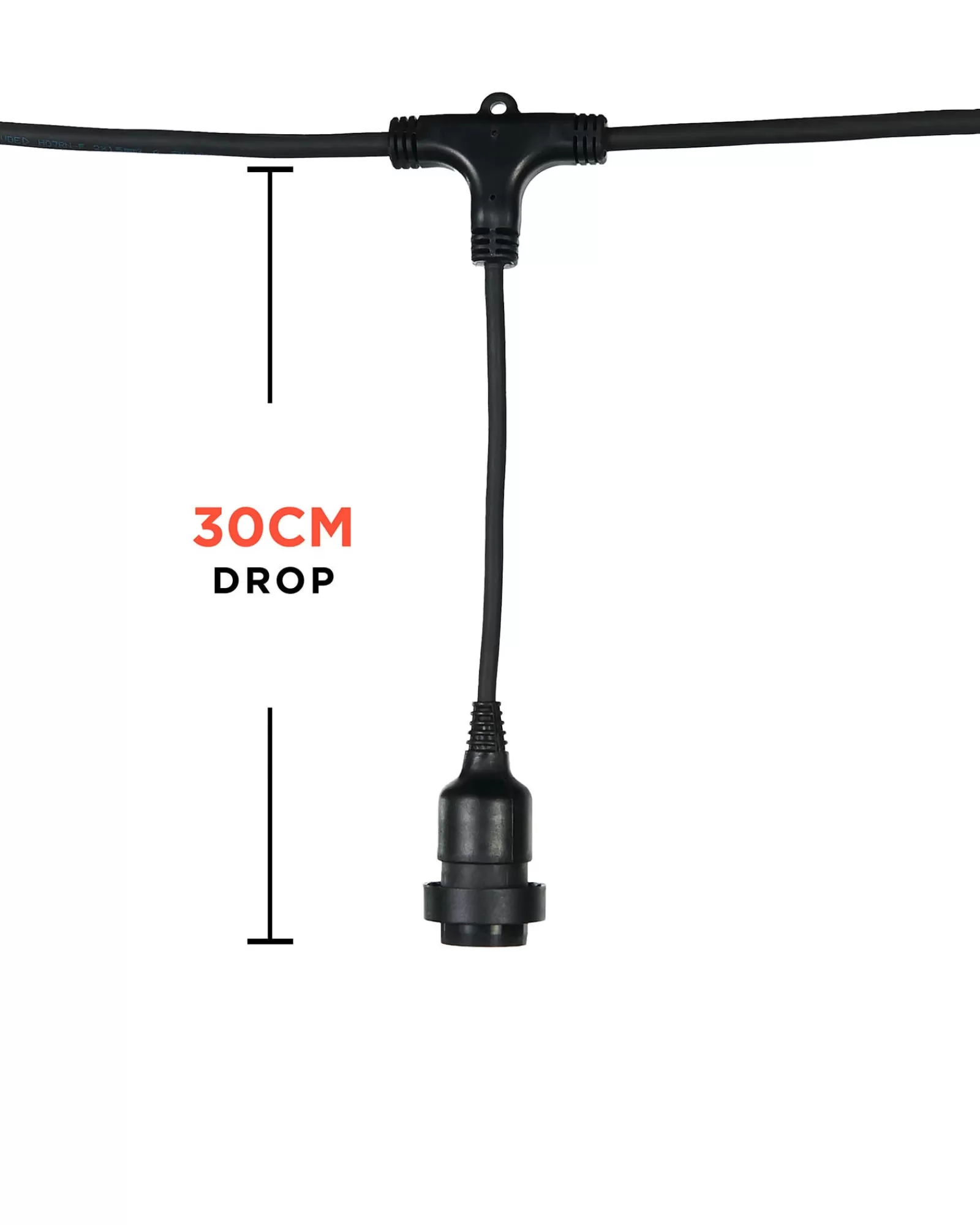 WeRChristmas Link Festoon | Festoon Lights^LINK FESTOON E27 Long Drop Belt, Connectable, 10 Sockets, 100 Cm Spacing