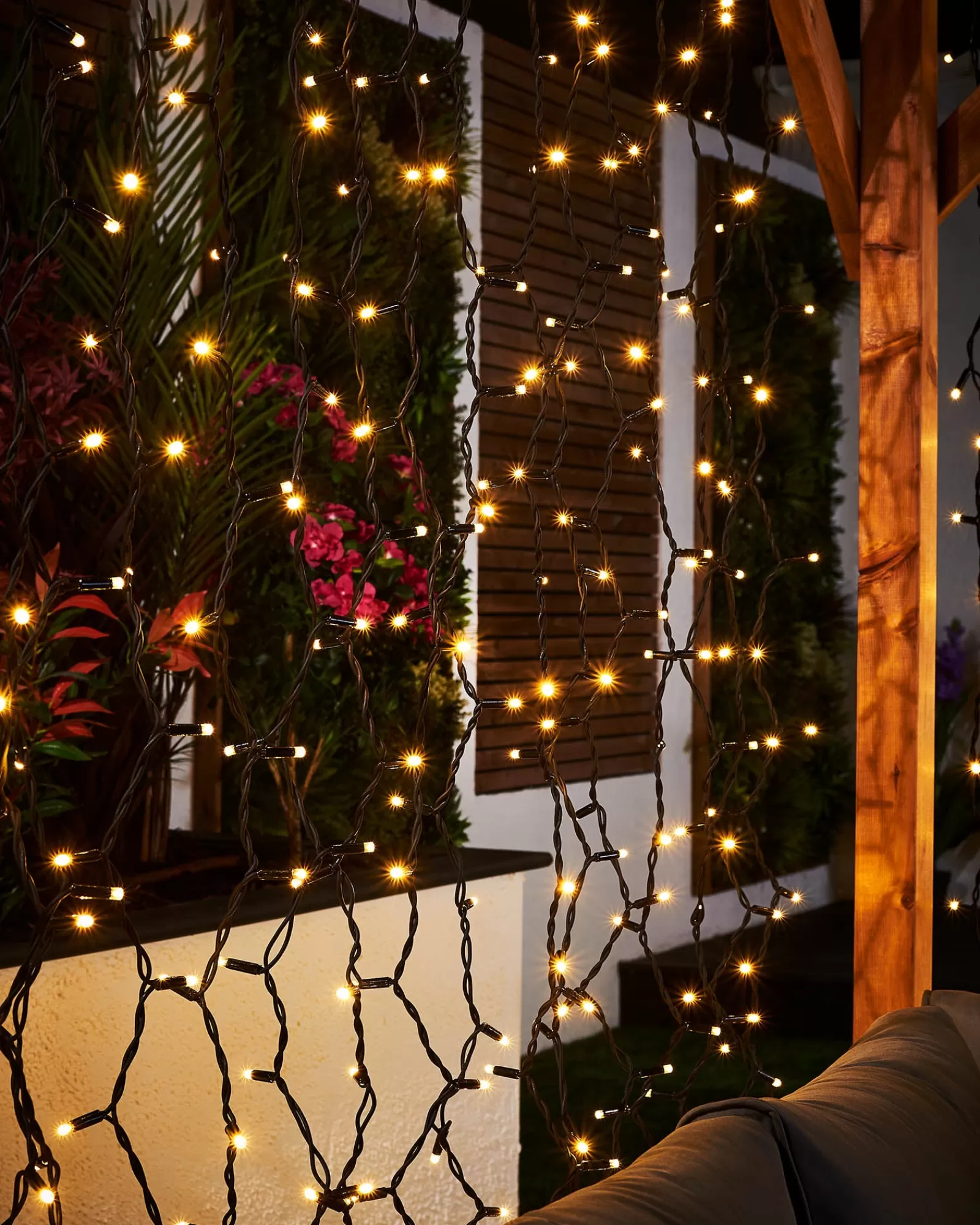 WeRChristmas Link Pro | Curtain & Net Lights^LINK PRO LED Curtain Lights, Black Cable, 2.5 M Drop, Warm White