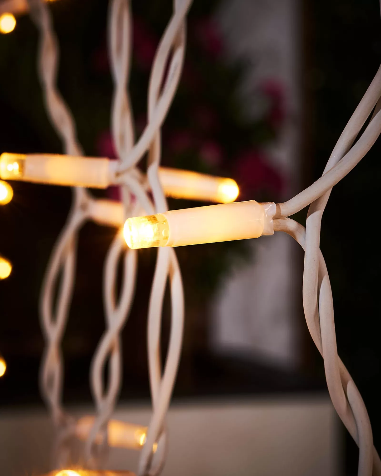 WeRChristmas Link Pro | Curtain & Net Lights^LINK PRO LED Curtain Lights, White Cable, 2.5 M Drop, Warm White