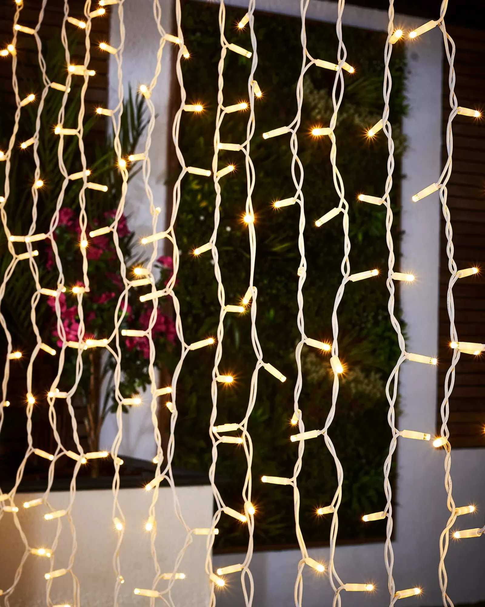 WeRChristmas Link Pro | Curtain & Net Lights^LINK PRO LED Curtain Lights, White Cable, 2.5 M Drop, Warm White
