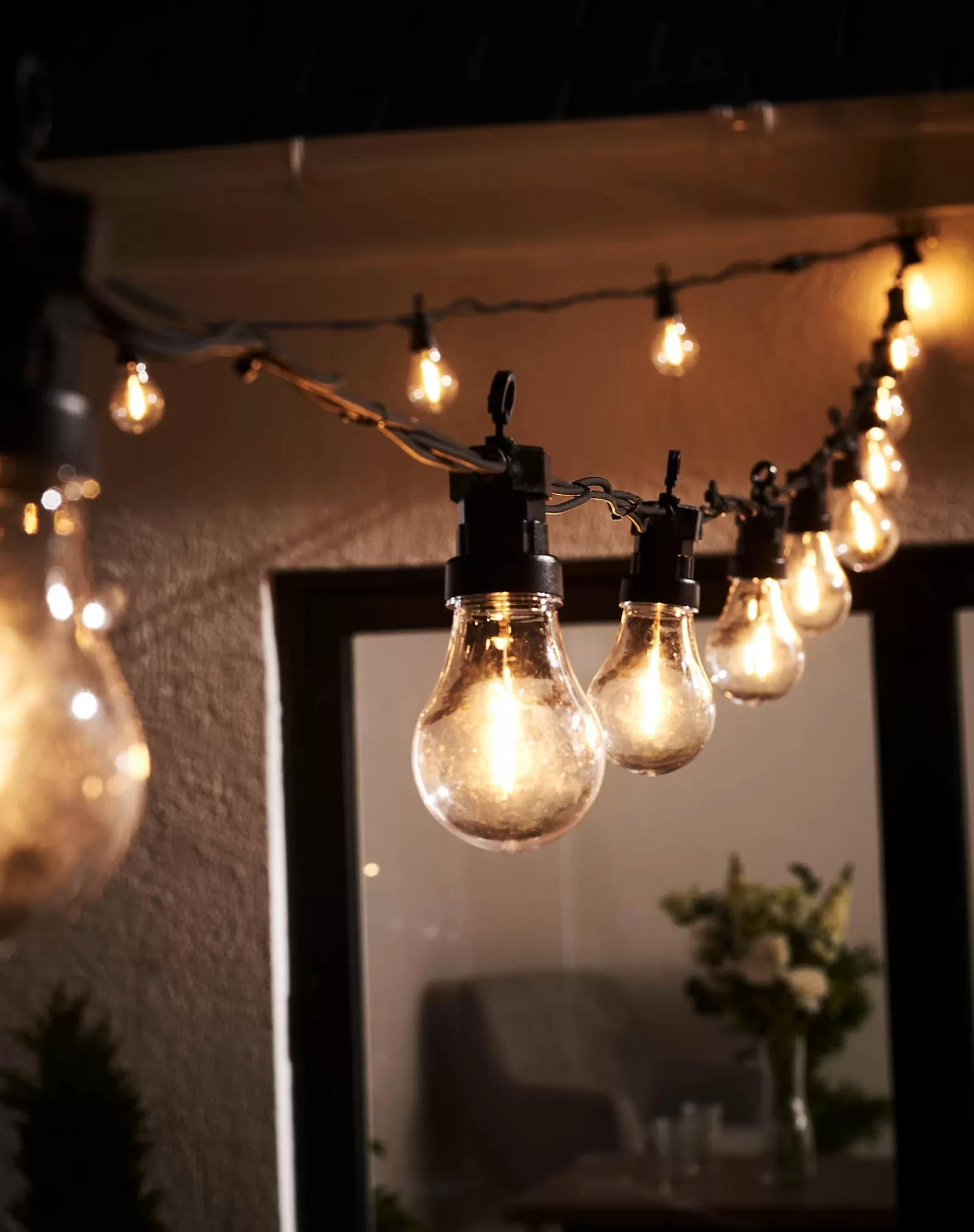 WeRChristmas Link Pro | Festoon Lights^LINK PRO LED Festoon Lights, A60 Filament Bulb, Black Cable, Warm White
