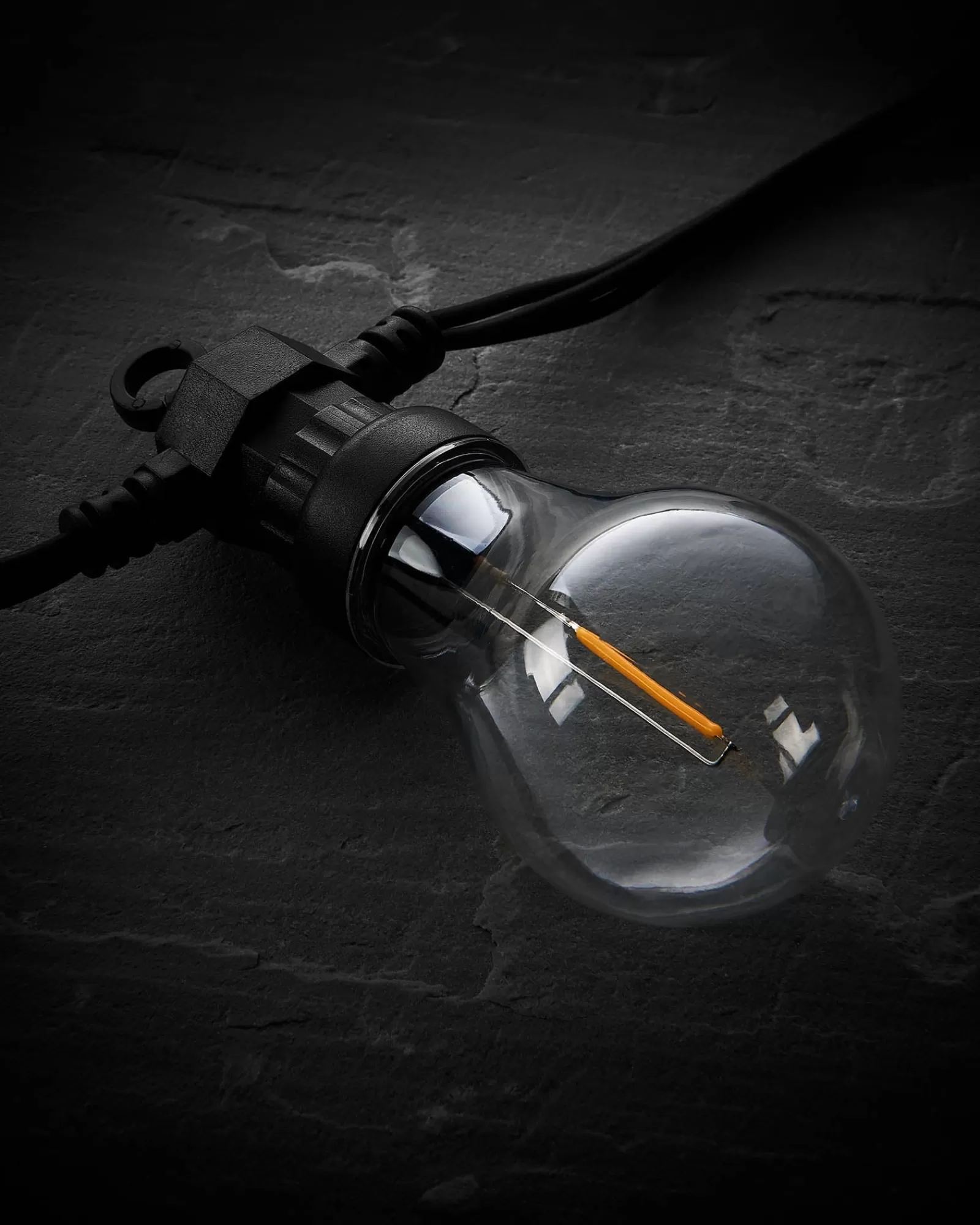 WeRChristmas Link Pro | Festoon Lights^LINK PRO LED Festoon Lights, A60 Filament Bulb, Black Cable, Warm White