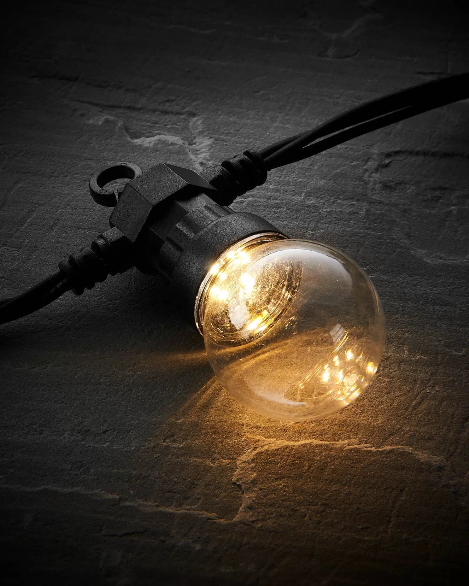 WeRChristmas Link Pro | Festoon Lights^LINK PRO LED Festoon Lights, Clear Bulb, Black Cable, Warm White