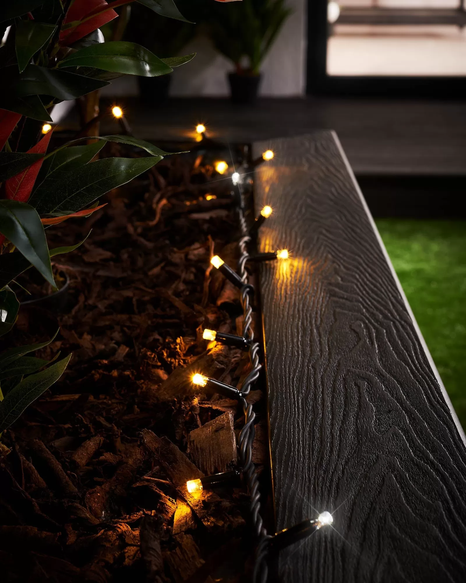 WeRChristmas Link Pro | Connectable Lights^LINK PRO Twinkle LED String Lights, Black Cable, Warm White / White