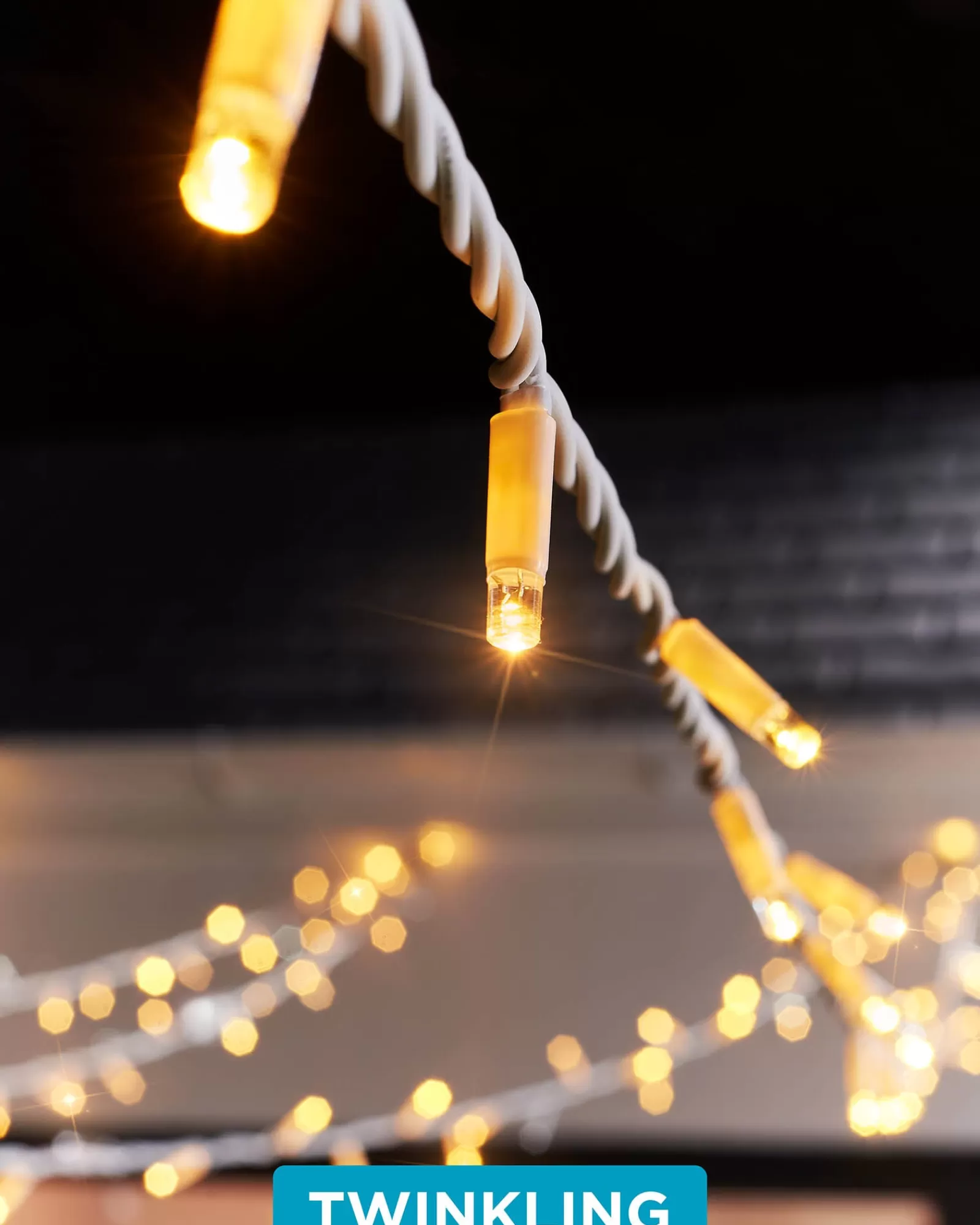 WeRChristmas Link Pro | Fairy Lights^LINK PRO Twinkle LED String Lights, White Cable, Warm White