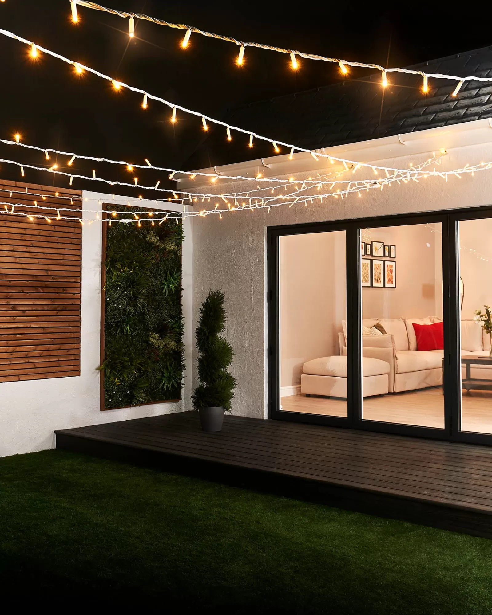 WeRChristmas Link Pro | Fairy Lights^LINK PRO Twinkle LED String Lights, White Cable, Warm White