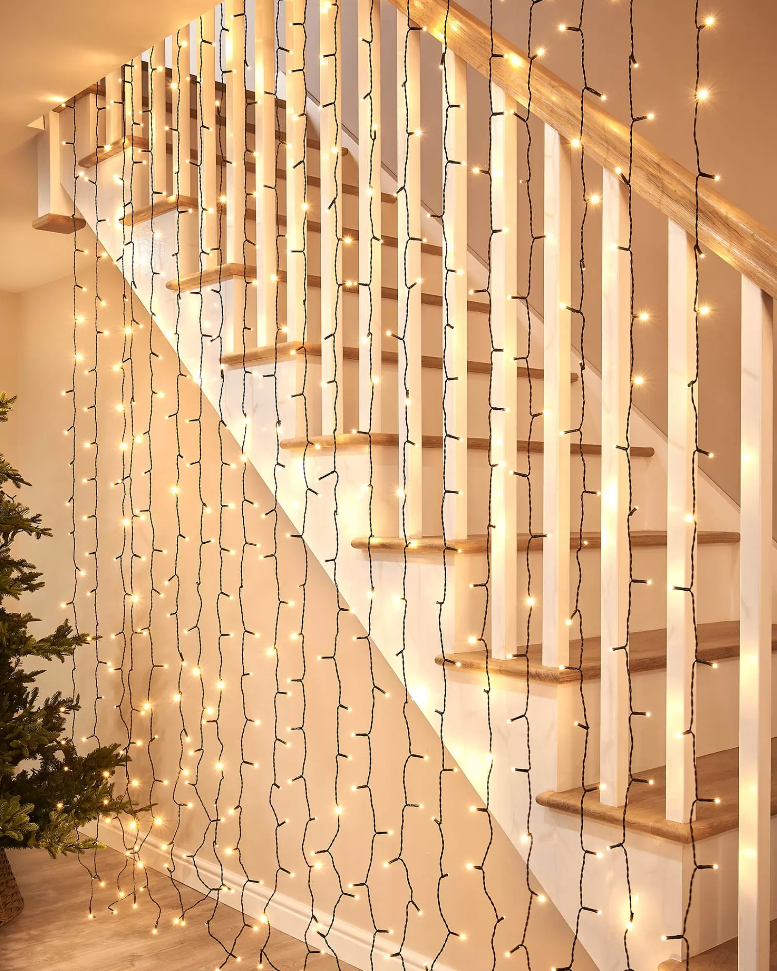 WeRChristmas Link Up | Curtain & Net Lights^LINK UP LED Curtain Lights, Black Cable, 2 M X 2.5 M, Warm White