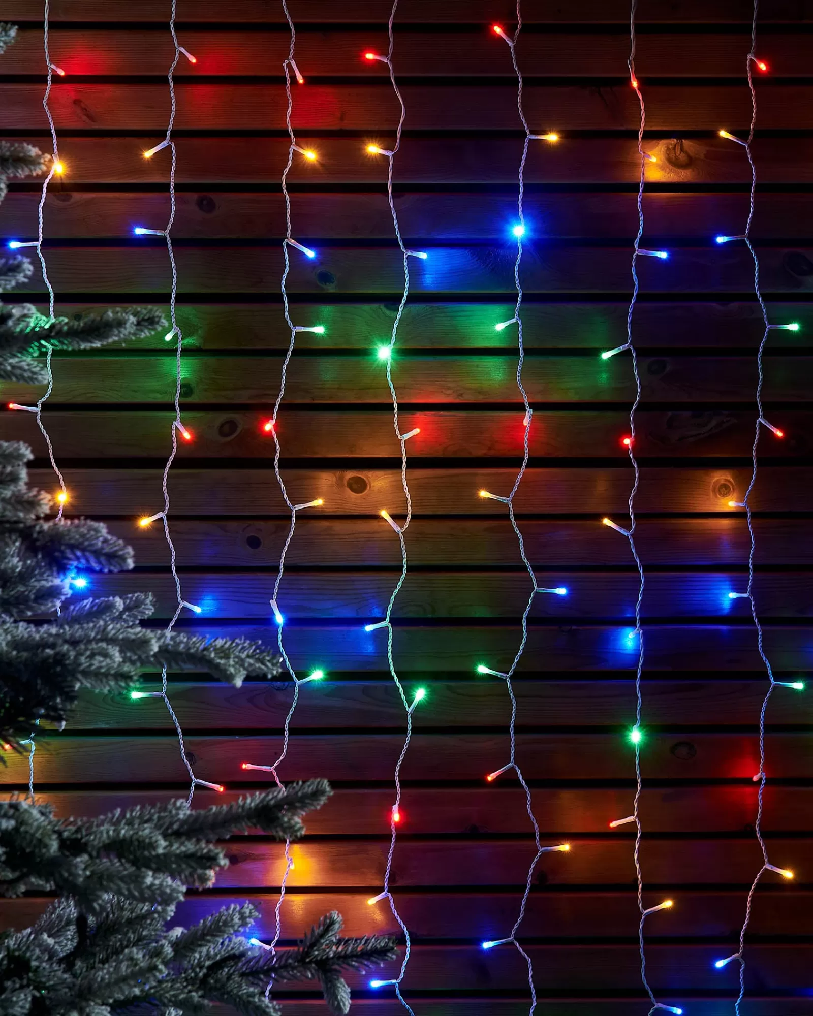 WeRChristmas Link Up | Curtain & Net Lights^LINK UP LED Curtain Lights, White Cable, 2 M X 2.5 M, Multi Colour