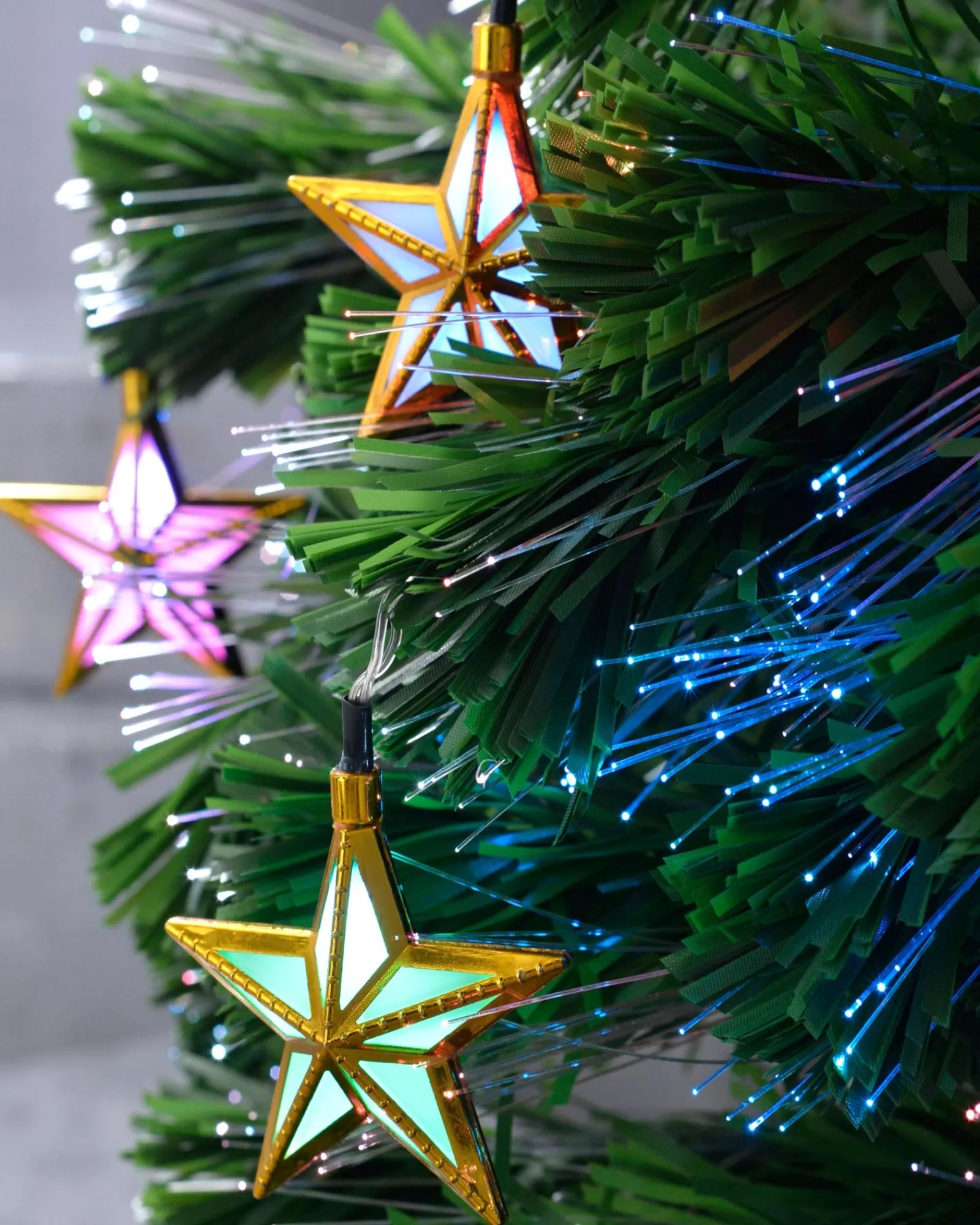 WeRChristmas Budget Christmas Trees | Fibre Optic Christmas Trees^Pre-Lit Fibre Optic Christmas Tree With Tree Topper, 7 Ft