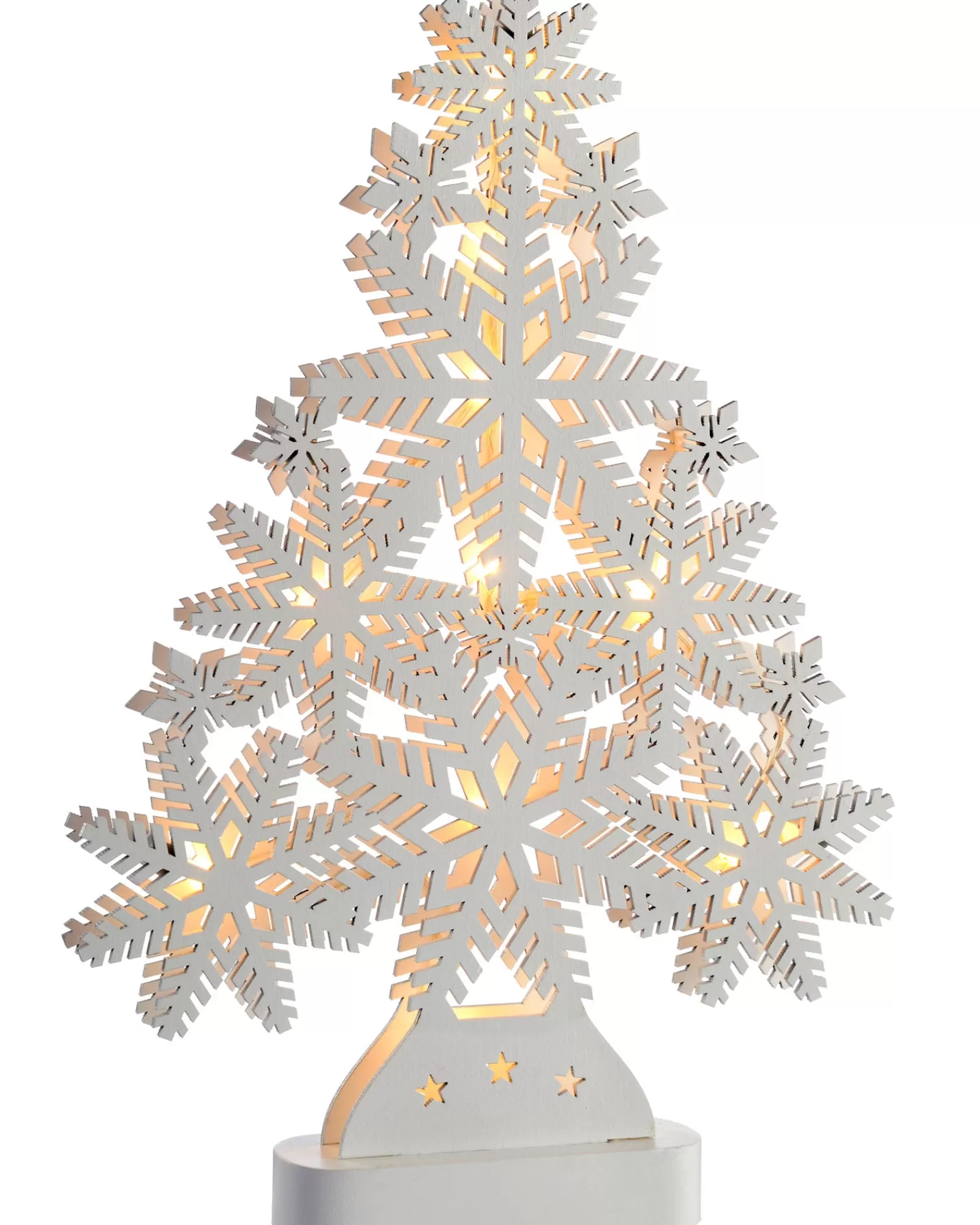 WeRChristmas Table Decorations^Pre-Lit Snowflake Tree Table Christmas Decoration, 39.5 Cm