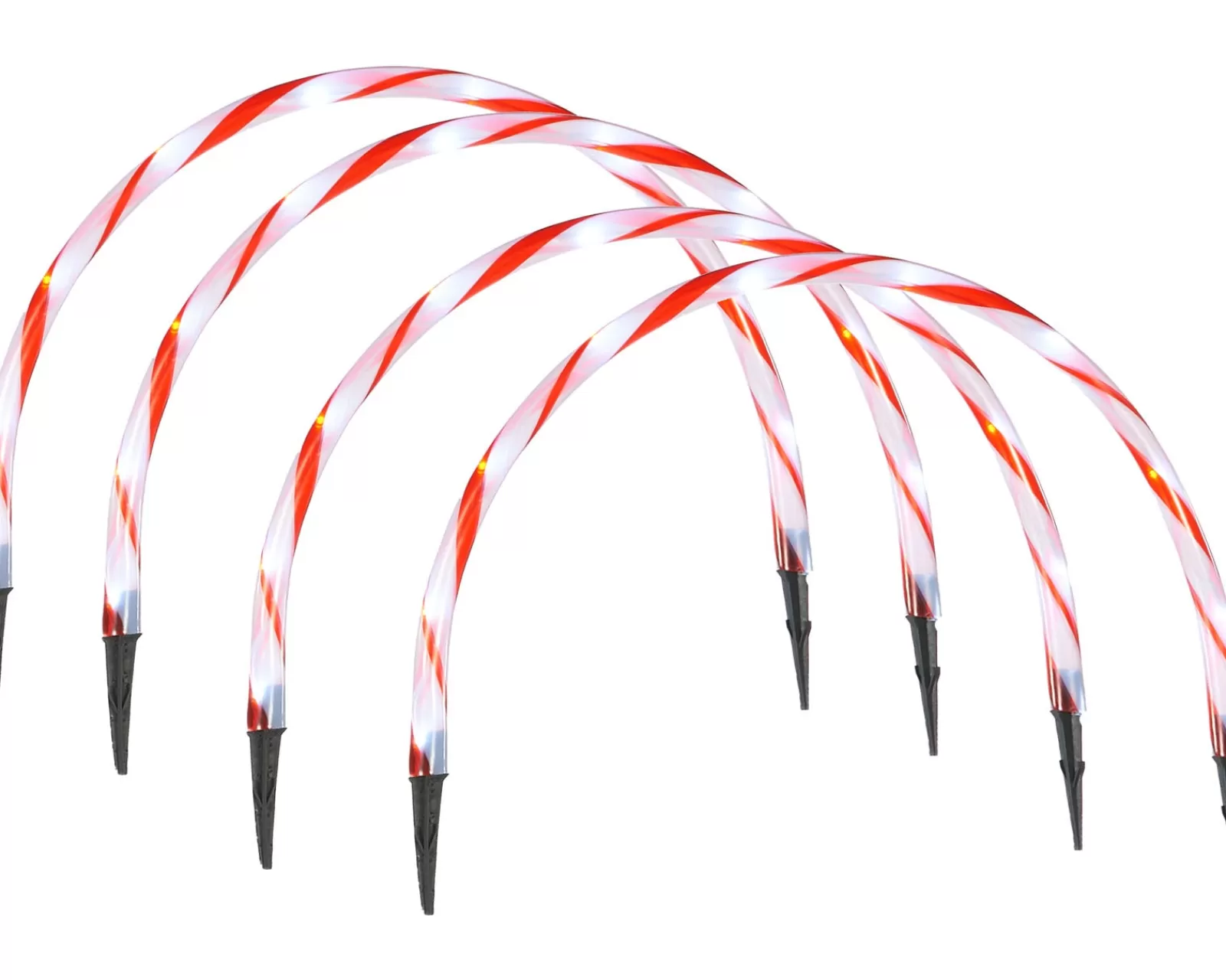 WeRChristmas Pathway Lights^Set Of 4 Candy Cane Arch Pathway Stake Lights, 50 Cm