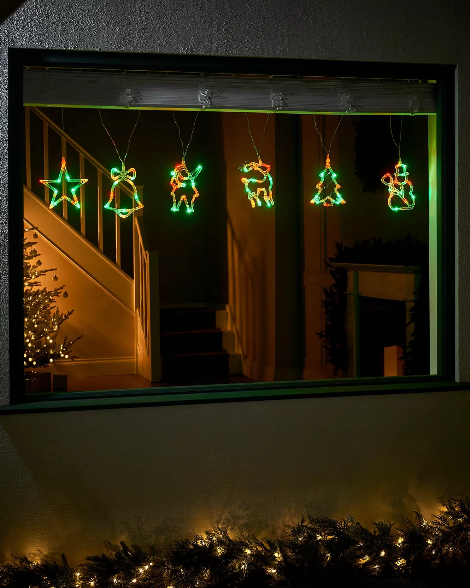 WeRChristmas Window Silhouettes | Christmas Characters^Set Of 6 Characters Rope Light Silhouette, Green, 5 M