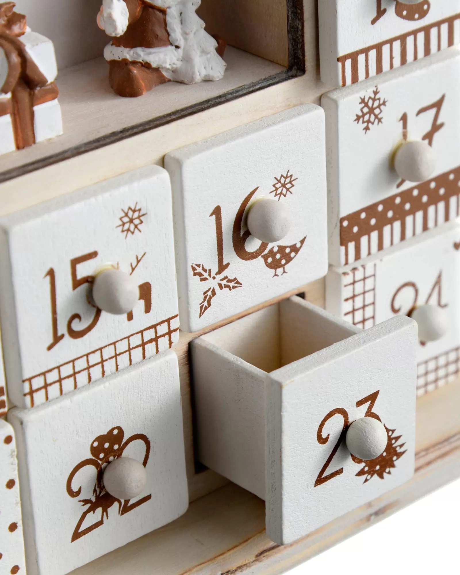 WeRChristmas Novelty | Table Decorations^Wooden House Advent Calendar Christmas Decoration, 37cm, Beige